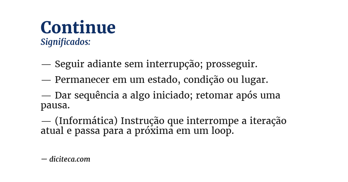 Significado de continue