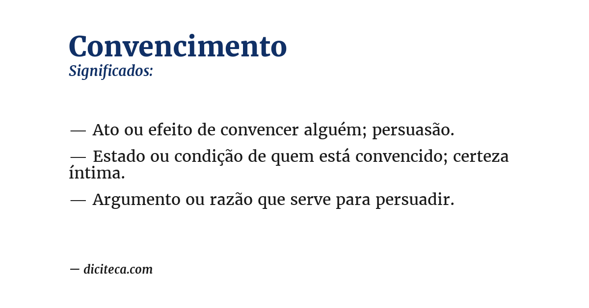 Significado de convencimento