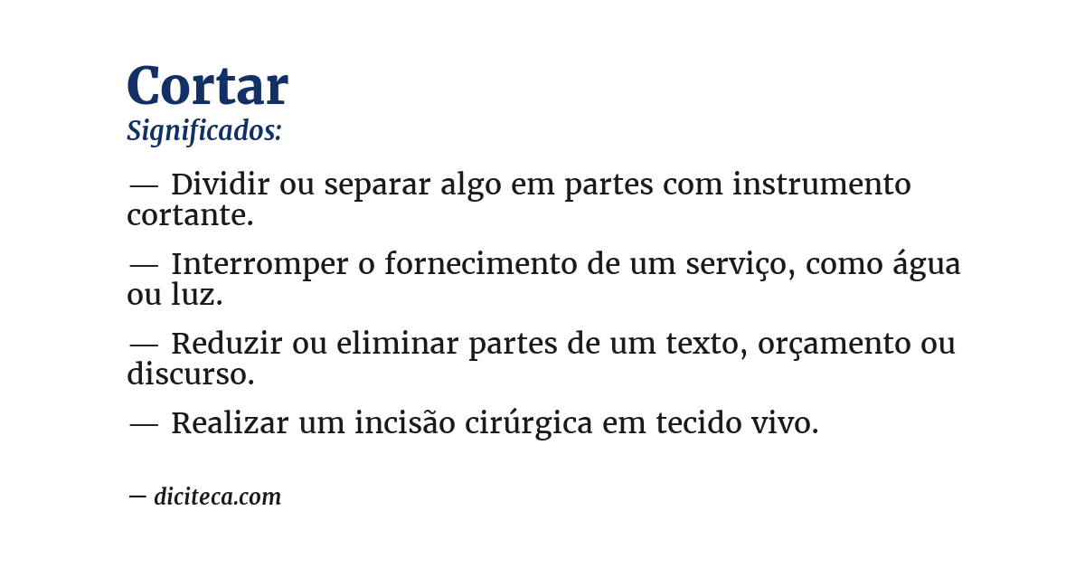 Significado de cortar