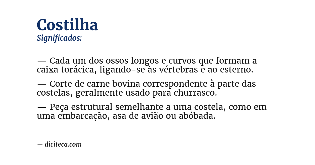 Significado de costilha