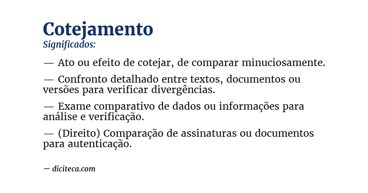 Significado de cotejamento