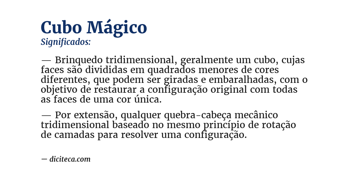 Significado de cubo mágico