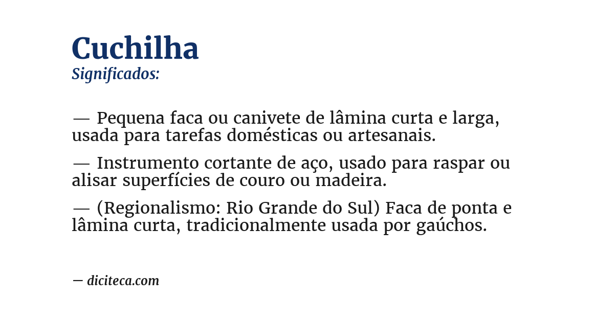 Significado de cuchilha