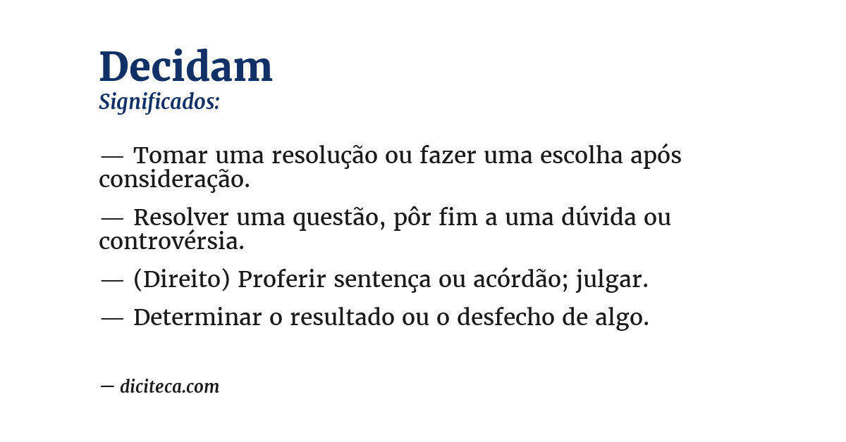 Significado de decidam