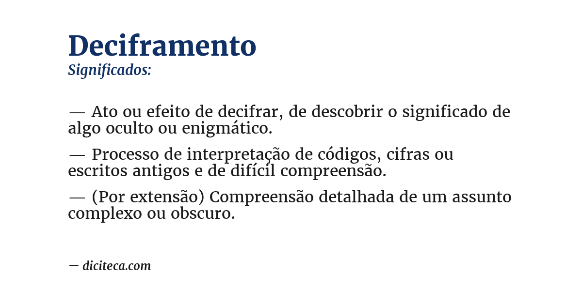 Significado de deciframento