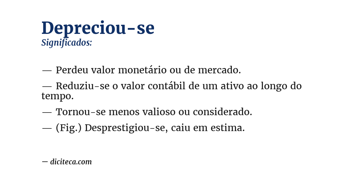 Significado de depreciou-se