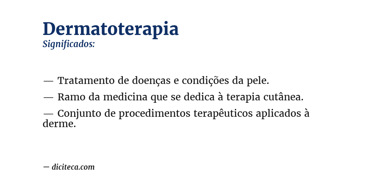 Significado de dermatoterapia