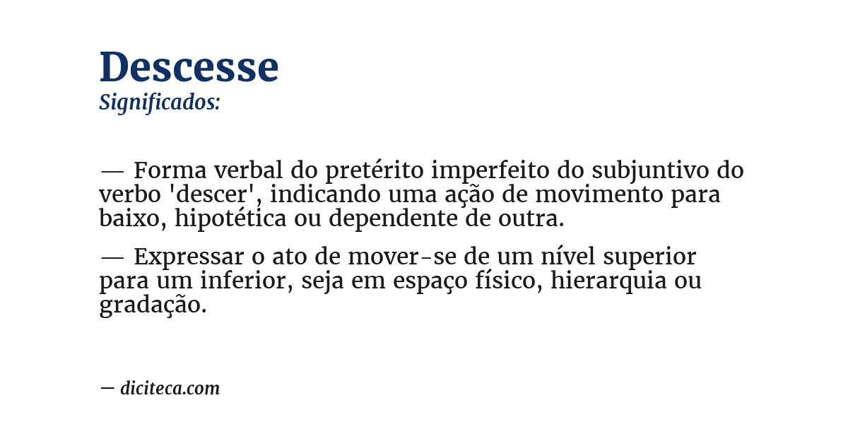 Significado de descesse