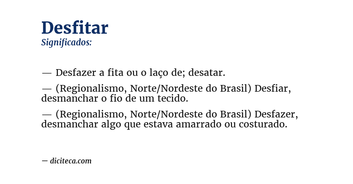 Significado de desfitar