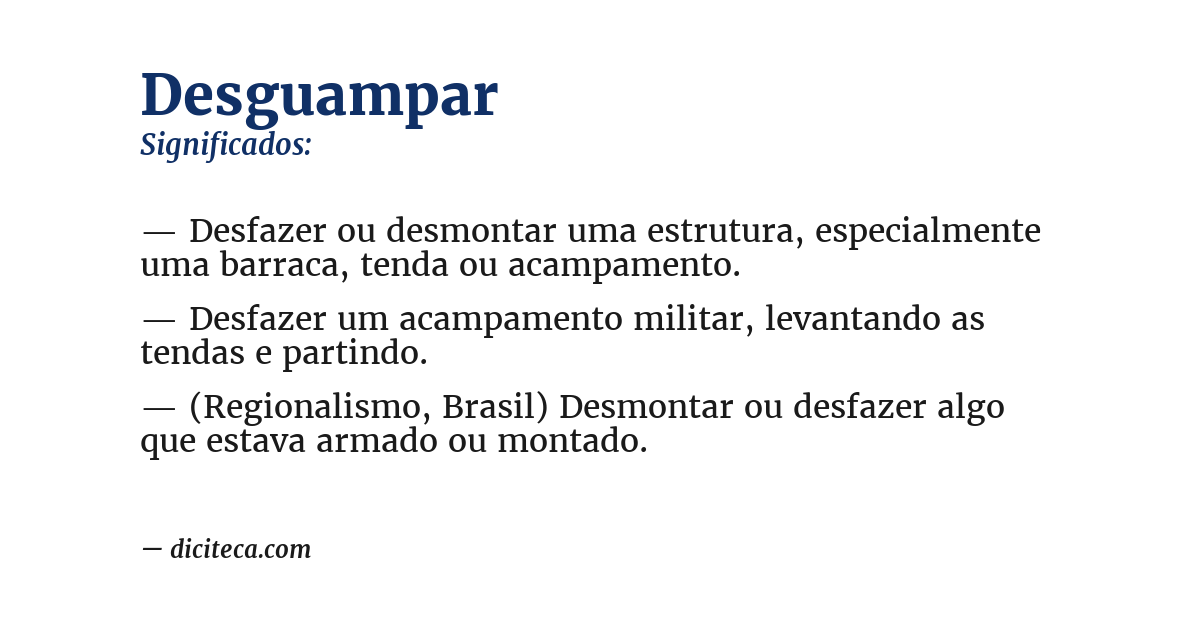 Significado de desguampar