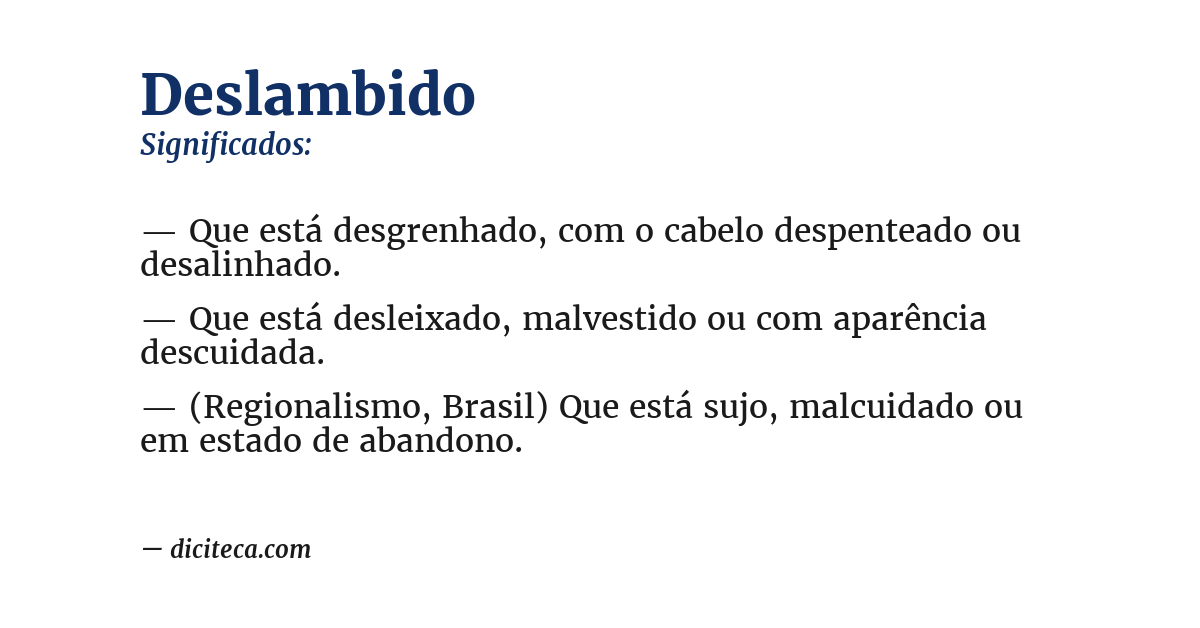 Significado de deslambido