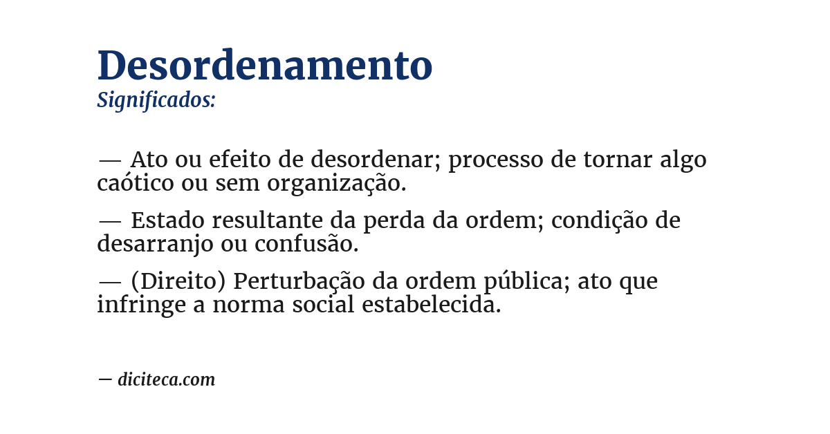 Significado de desordenamento