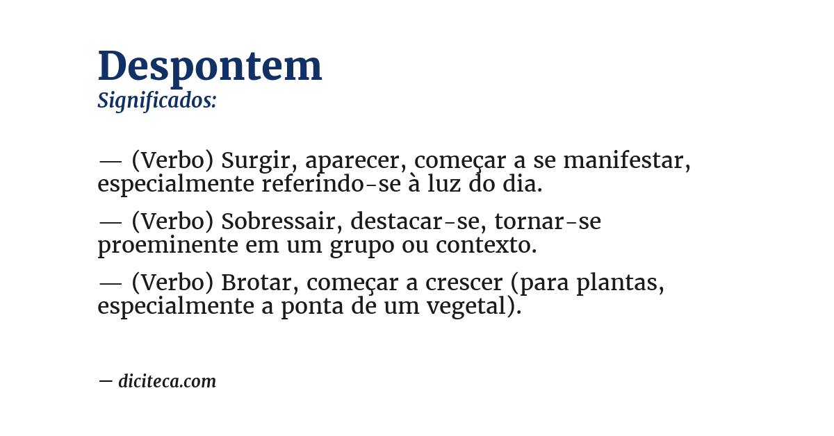 Significado de despontem
