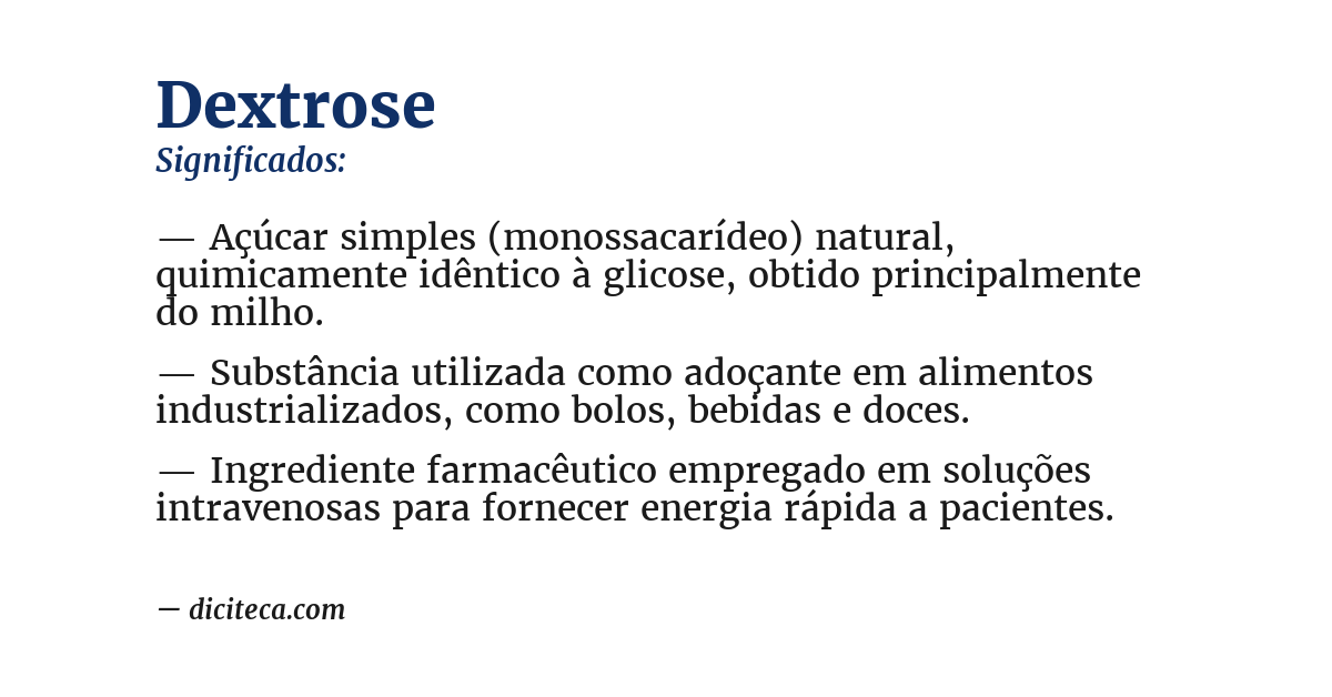 Significado de dextrose