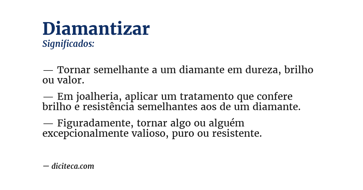 Significado de diamantizar