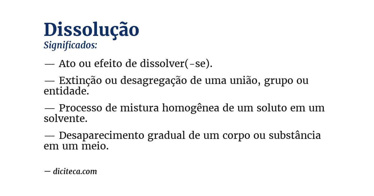 Significado de dissolução