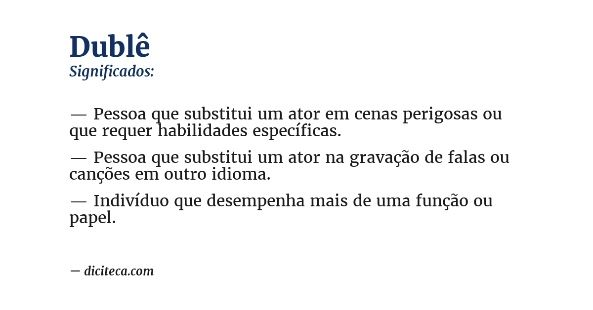 Significado de dublê