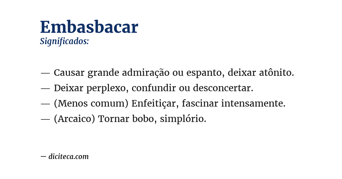 Significado de embasbacar