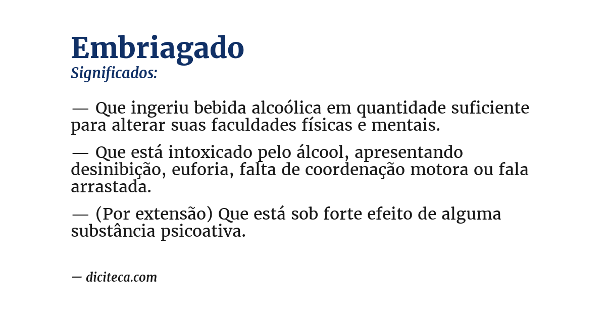 Significado de embriagado