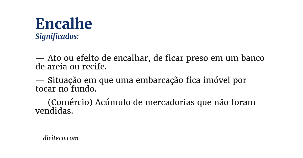 Significado de encalhe