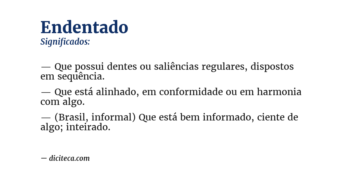 Significado de endentado