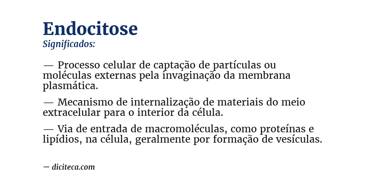 Significado de endocitose