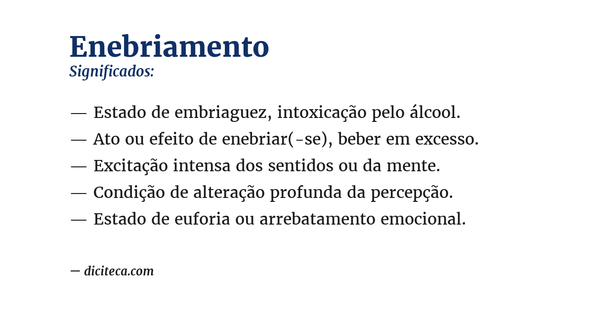 Significado de enebriamento