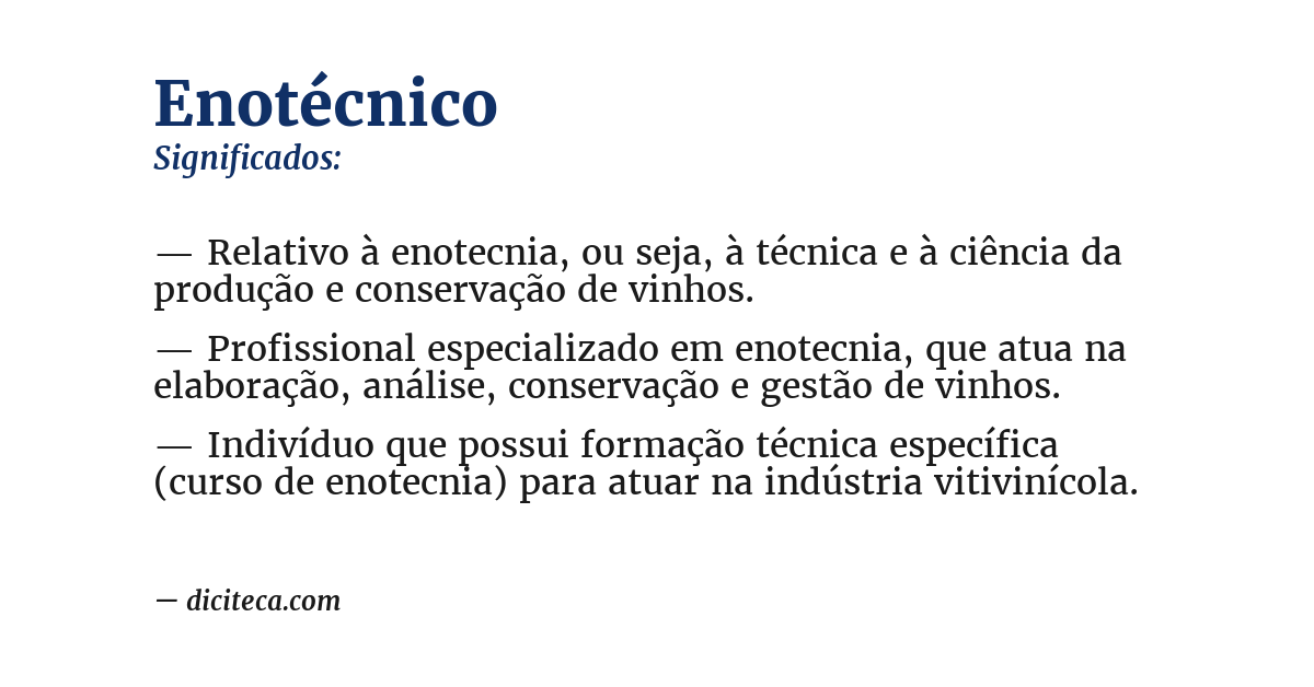 Significado de enotécnico