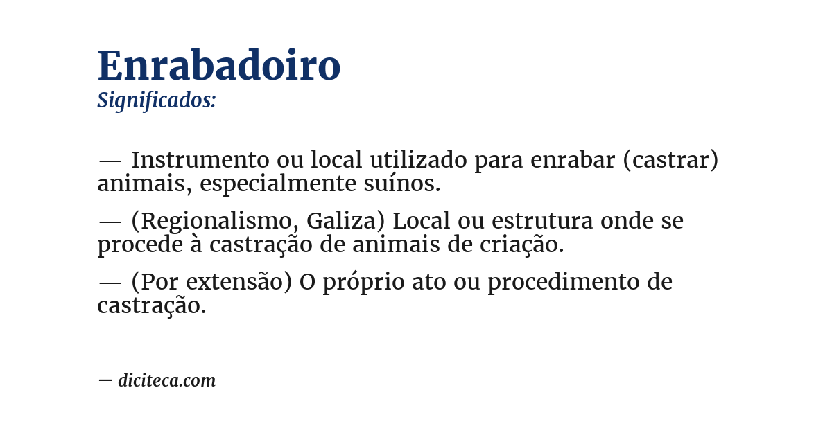 Significado de enrabadoiro