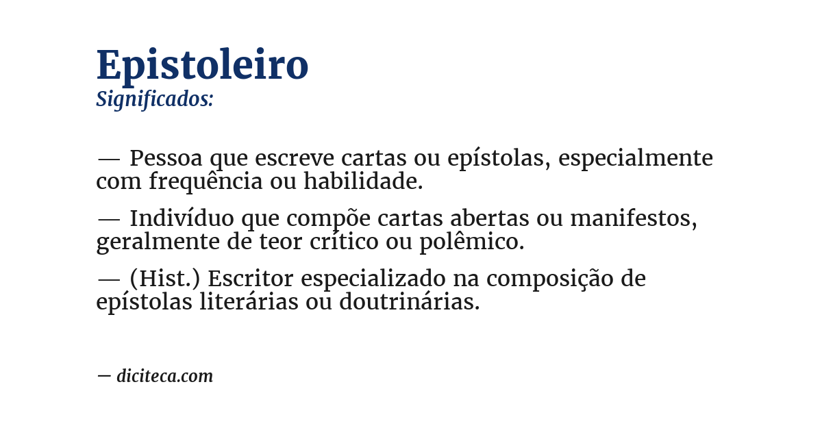 Significado de epistoleiro