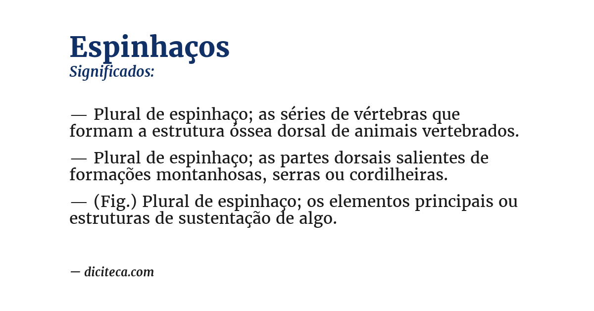 Significado de espinhaços