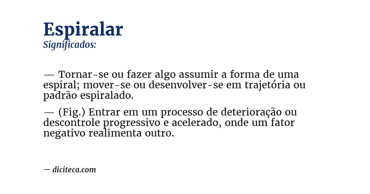 Significado de espiralar
