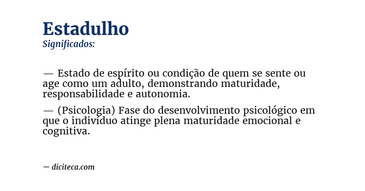 Significado de estadulho