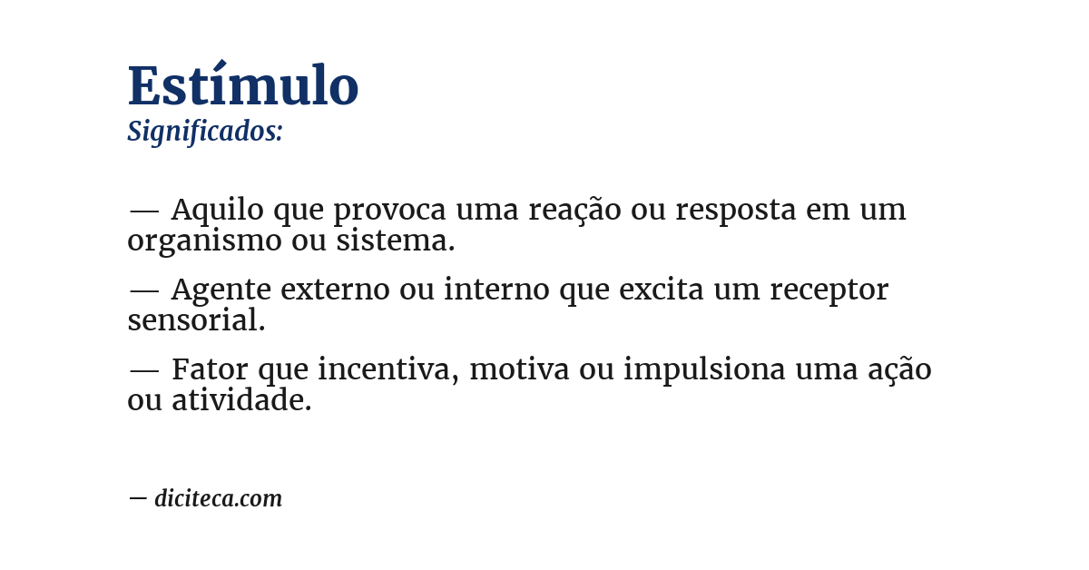Significado de estímulo