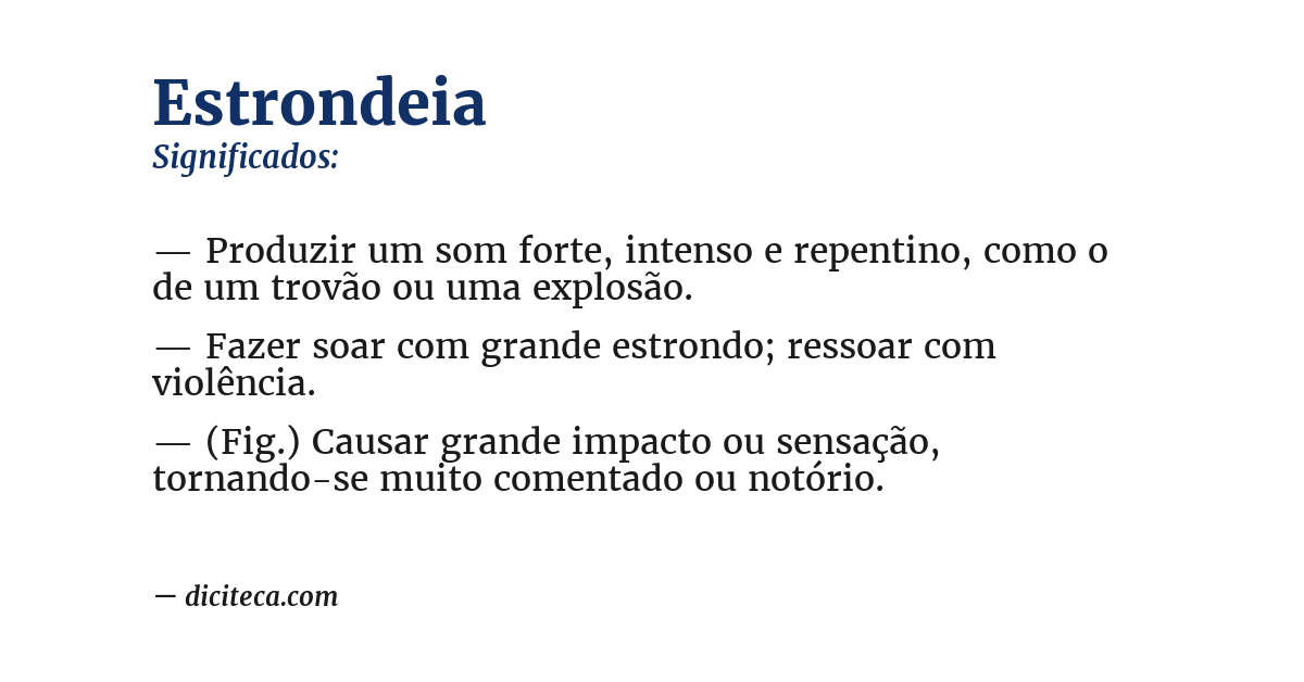 Significado de estrondeia