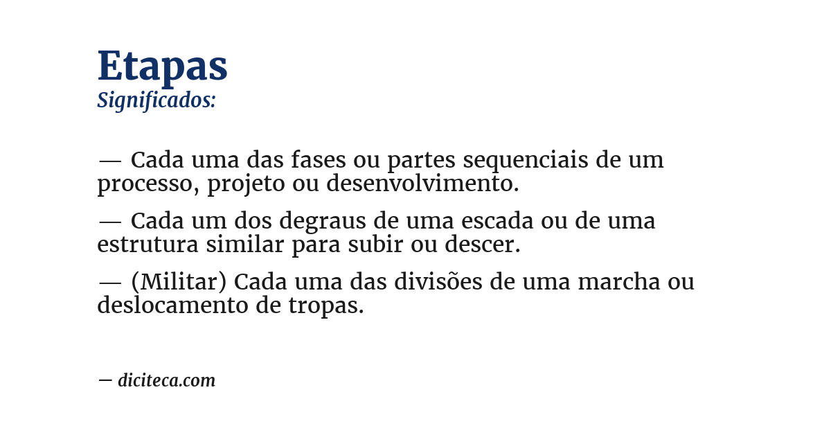 Significado de etapas