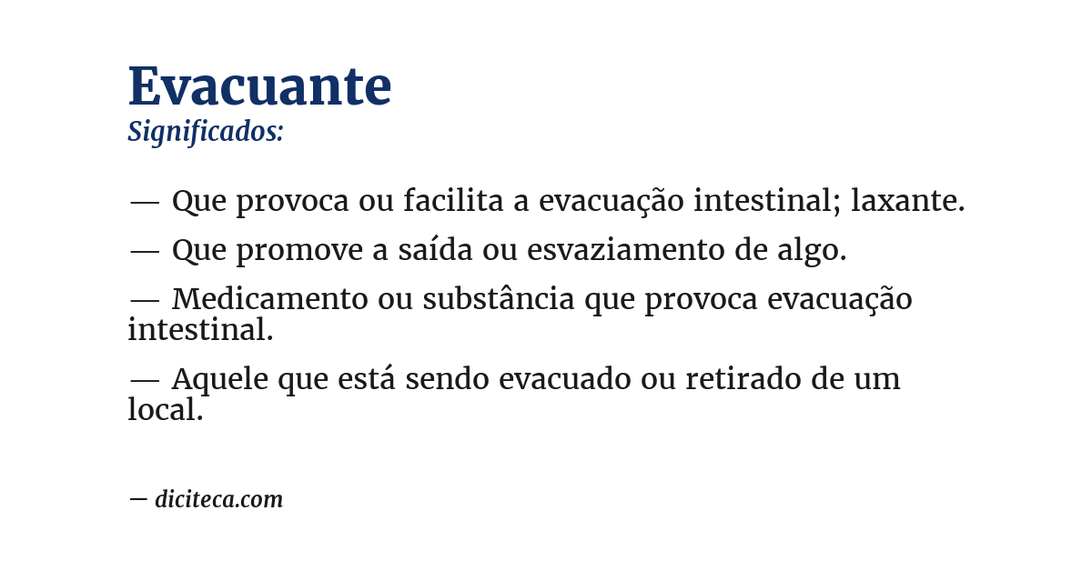 Significado de evacuante