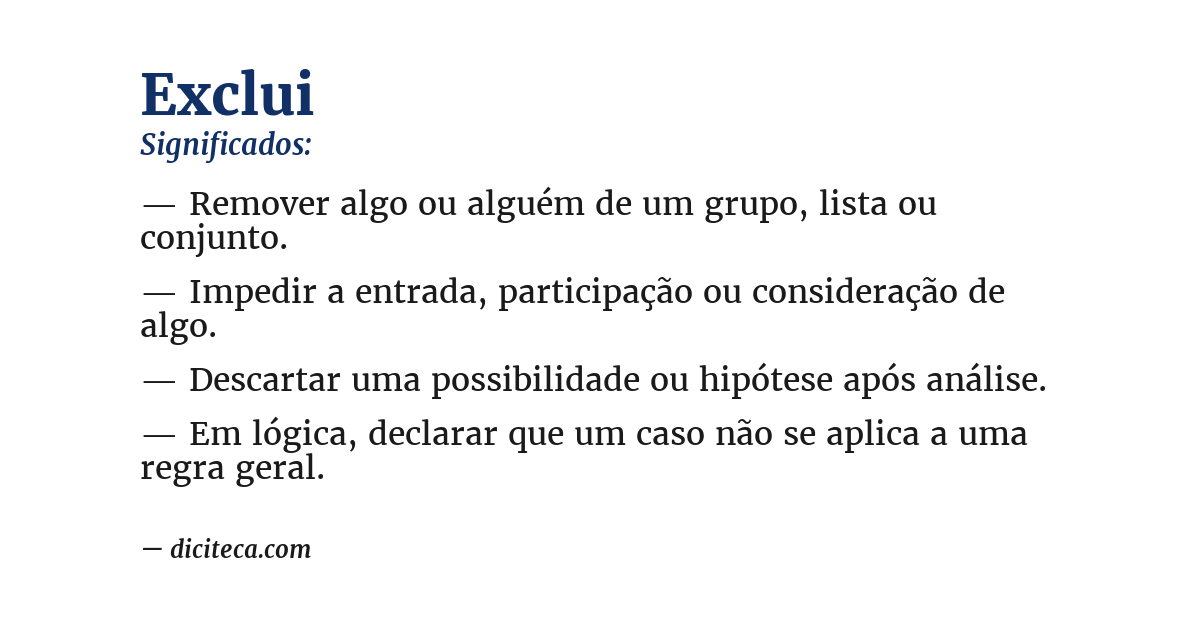 Significado de exclui