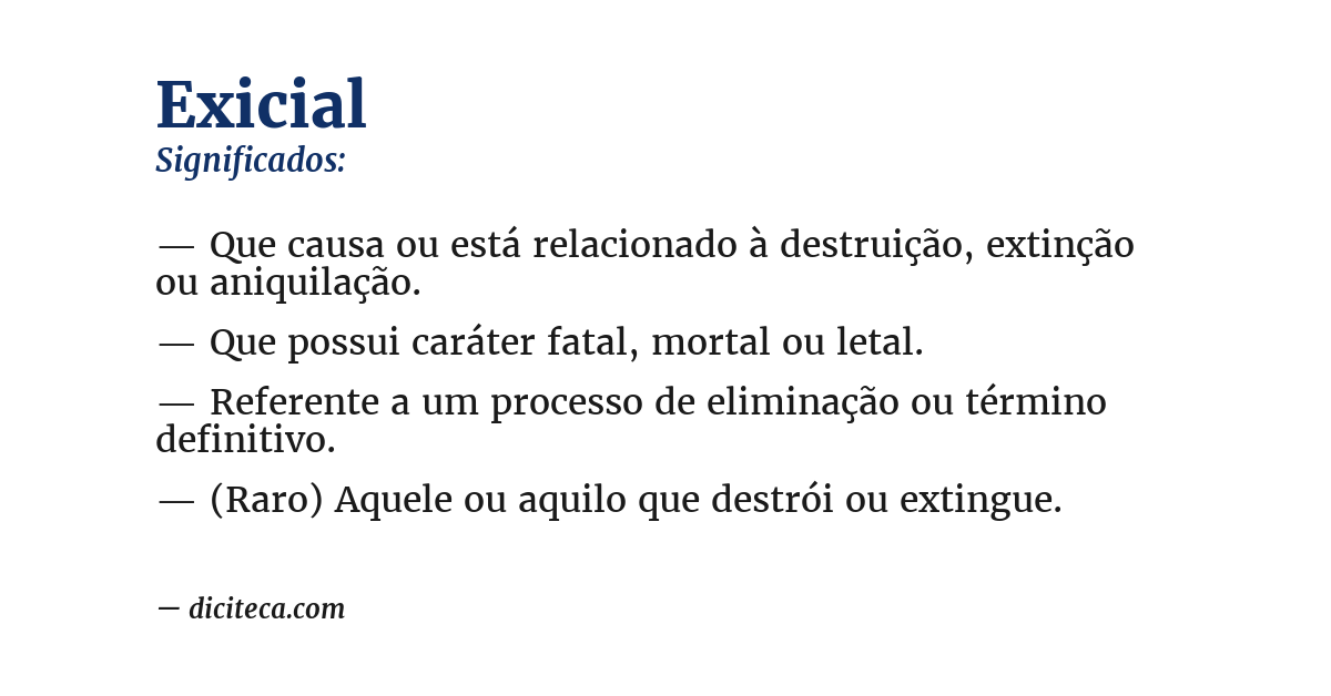 Significado de exicial