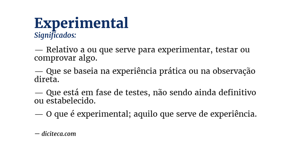 Significado de experimental