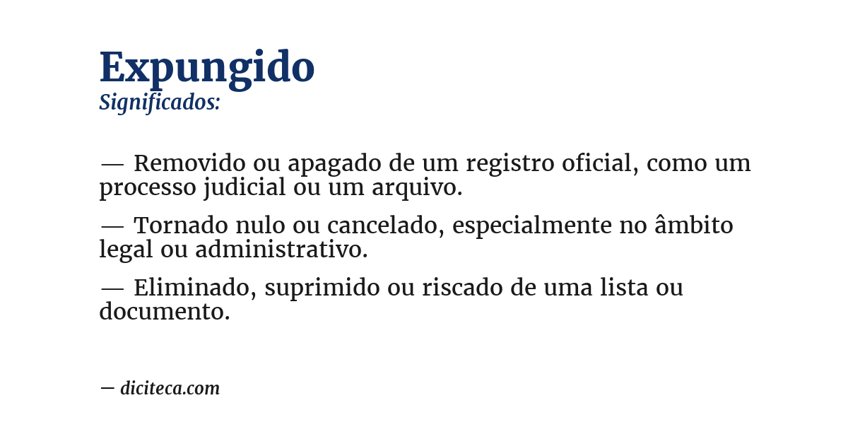 Significado de expungido