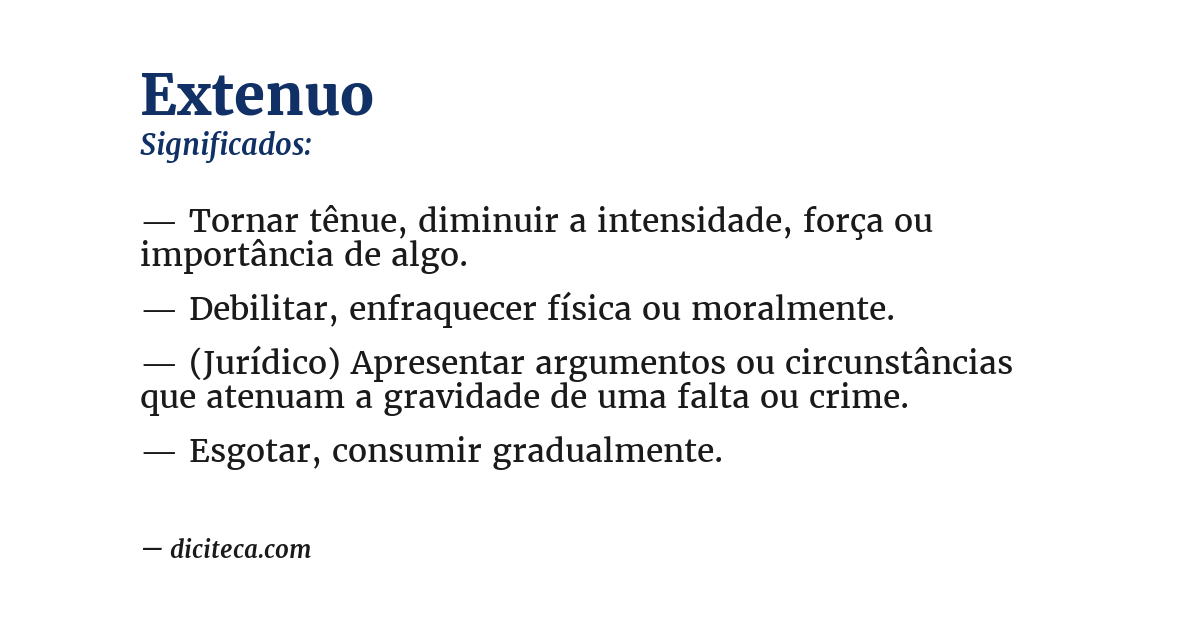 Significado de extenuo