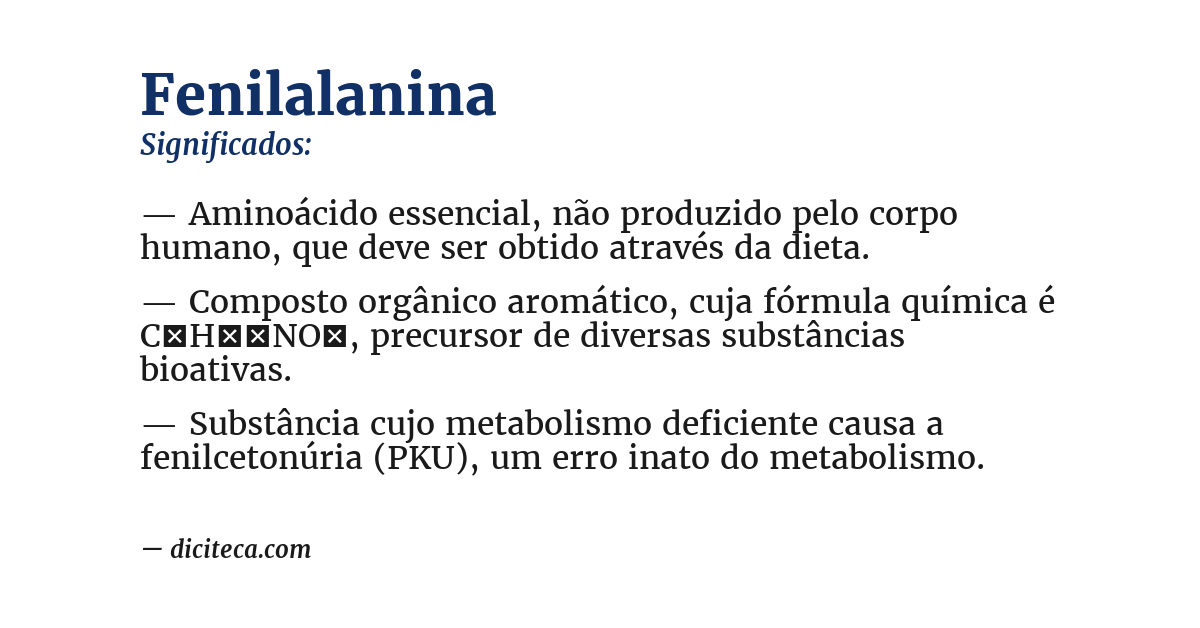Significado de fenilalanina