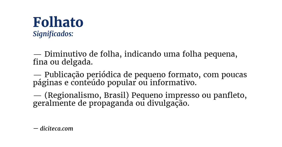 Significado de folhato