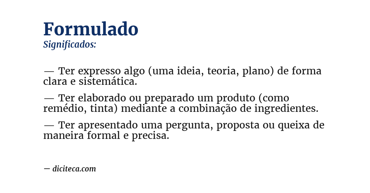 Significado de formulado