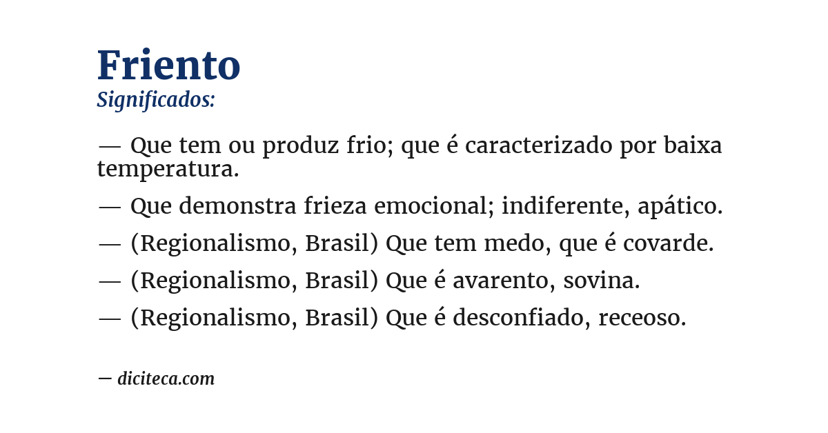Significado de friento
