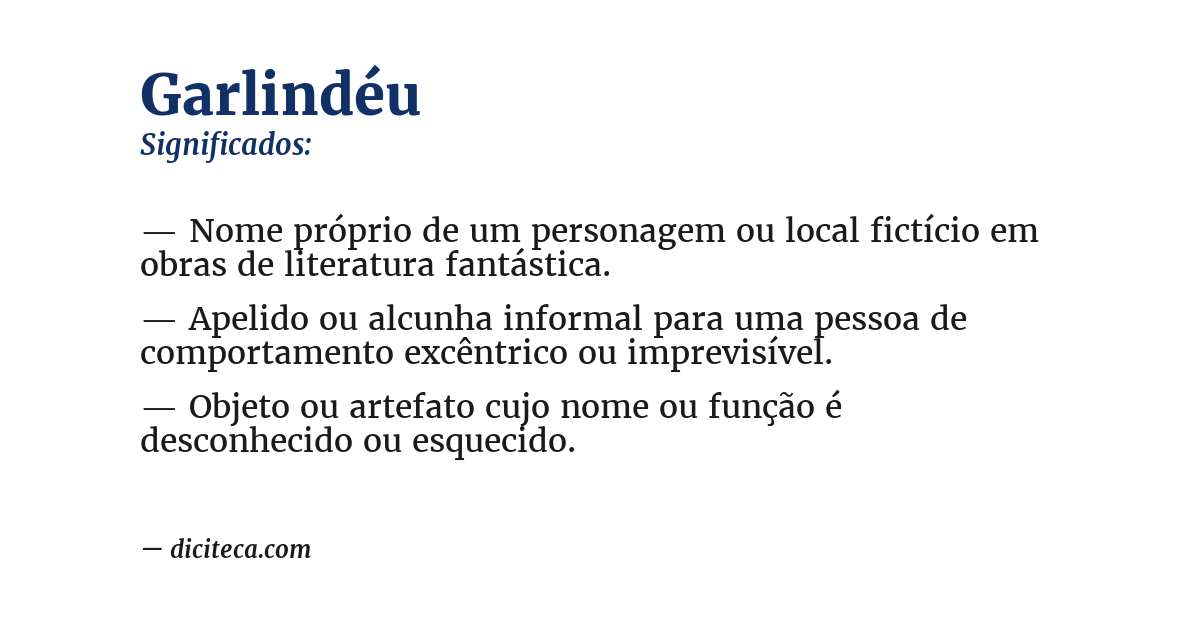 Significado de garlindéu