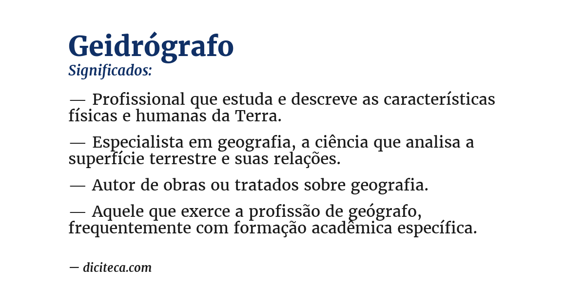 Significado de geidrógrafo