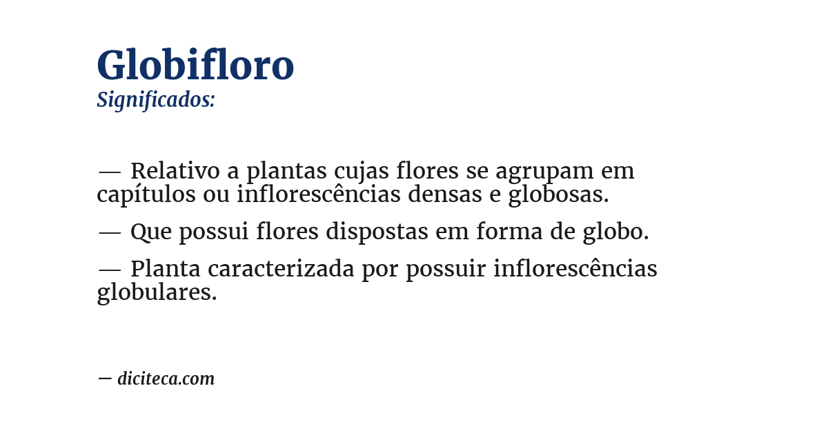 Significado de globifloro