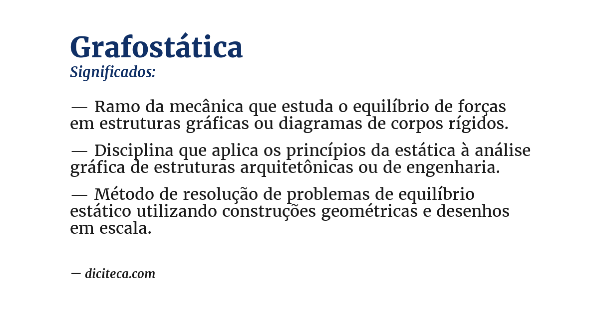 Significado de grafostática